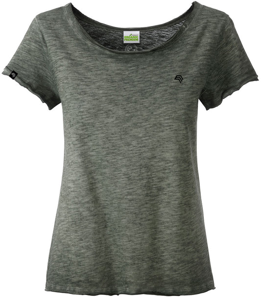 ― % ― JAN 8015/10A ― Damen Bio-Baumwolle Flammgarn T-Shirt - Olive Grün [M]