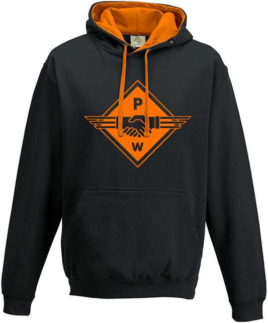 Hands - Unisex/Men's Bi-color Hoodie Patenbrigade Wolff - Black / Orange