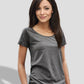 JAN 8003 ― Damen Bio-Baumwolle T-Shirt mit Brusttasche - Melange Heather Grau
