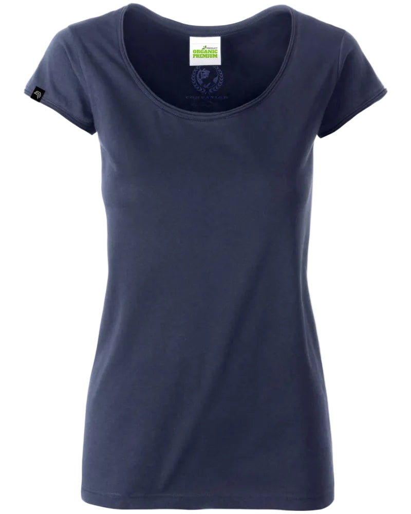 ― % ― JMS 0108 ― Damen Rollsaum T-Shirt mit Bio-Baumwolle