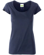 ― % ― JMS 0108 ― Damen Rollsaum T-Shirt mit Bio-Baumwolle