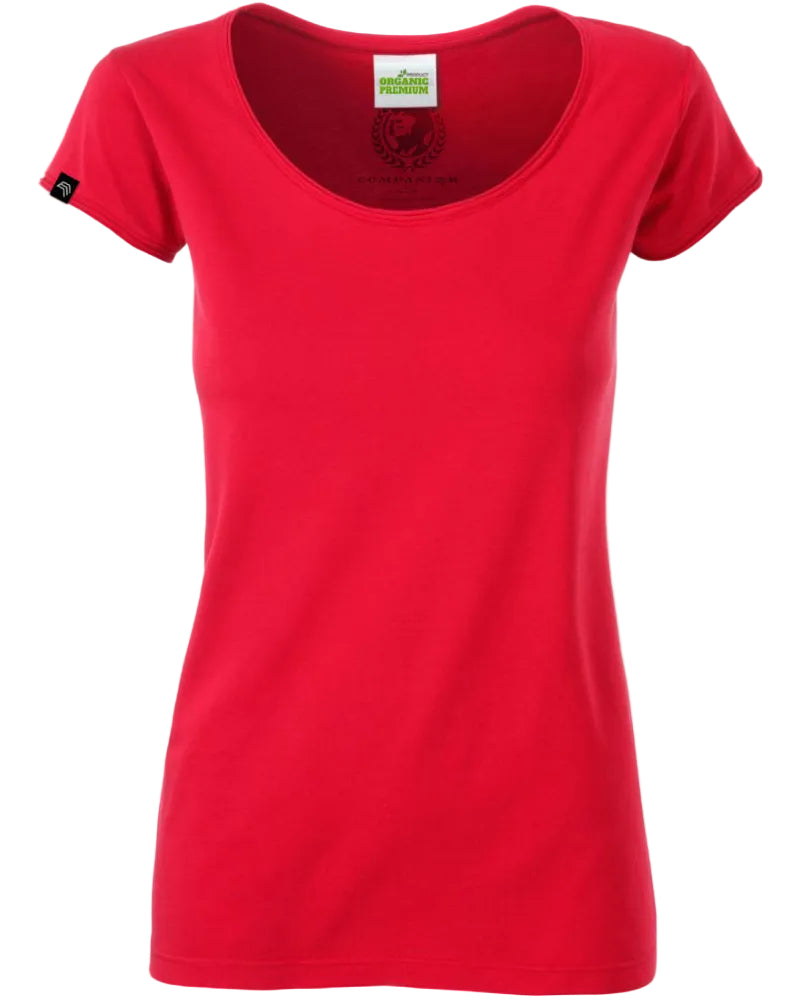 JMS 0108 ― Damen Rollsaum T-Shirt mit Bio-Baumwolle