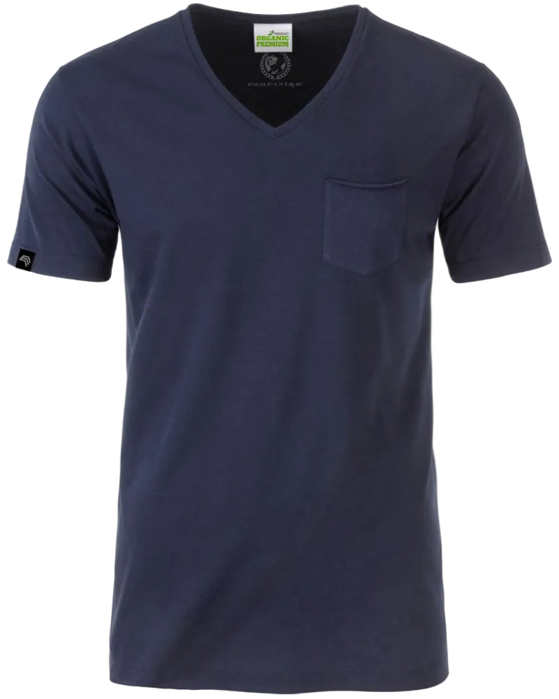 ― % ― JMS 0408 ― Bio-Baumwolle V-Neck T-Shirt mit Brusttasche