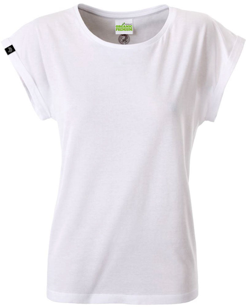 Auslaufartikel ― JMS 0805 ― Damen T-Shirt mit lässigem Ärmelumschlag in Fledermausoptik