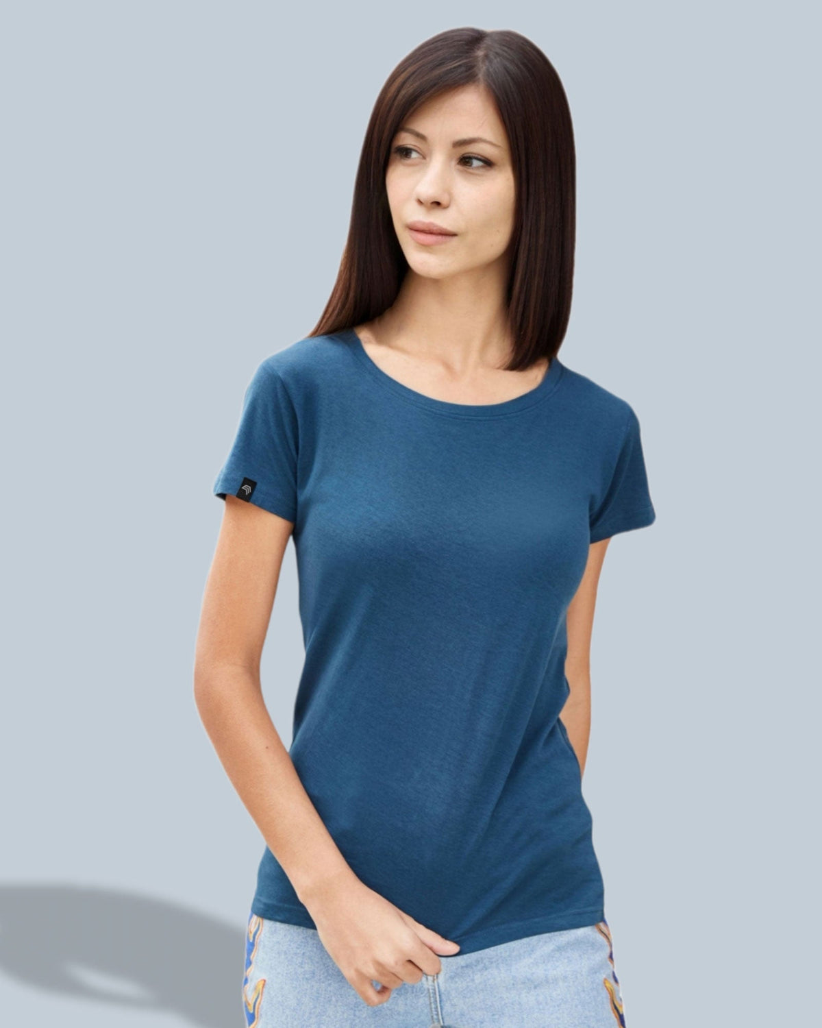 JMS 0807 ― Damen Bio-Baumwolle T-Shirt Blau Petrol Blue