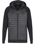MMT 018Y ― Hybrid Material-Mix Sweatjacke mit abnehmbarer Kapuze