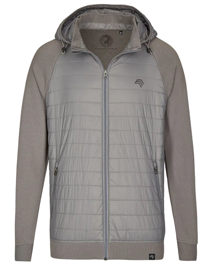 MMT 018Y ― Hybrid Material-Mix Sweatjacke mit abnehmbarer Kapuze