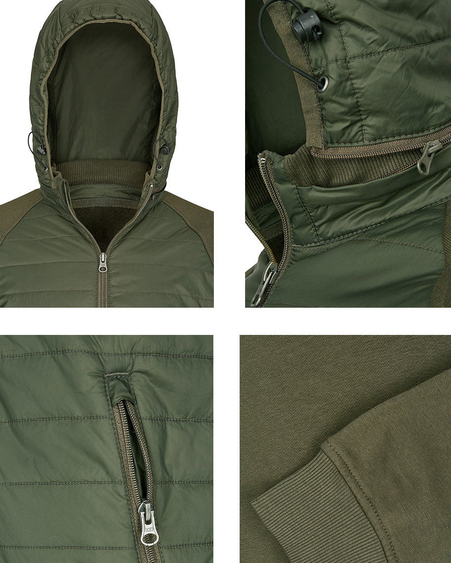 MMT 018Y ― Hybrid Material-Mix Sweatjacke mit abnehmbarer Kapuze