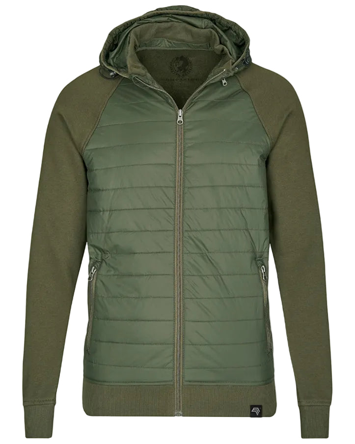 MMT 018Y ― Hybrid Material-Mix Sweatjacke mit abnehmbarer Kapuze