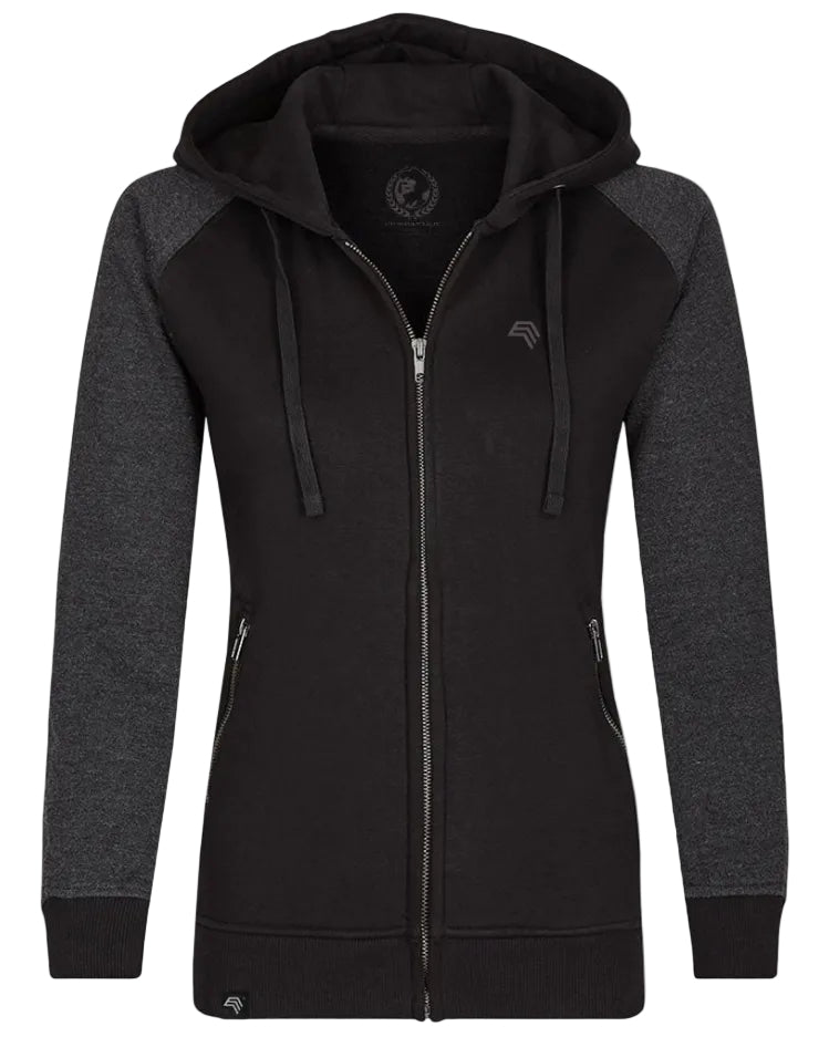 MMT 027Y ― Damen Bi-Color Hooded Jacket - Schwarz