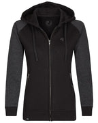 MMT 027Y ― Damen Bi-Color Hooded Jacket - Schwarz
