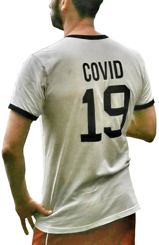 KKT K508 ― Covid 19 ― Fashion Ringer Contrast T-Shirt Trikot - Weiß / Schwarz