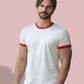 Auslaufartikel ― MTS M175 ― Unisex Bio-Baumwolle Peach Finish Retro Ringer T-Shirt - Schwarz / Grau