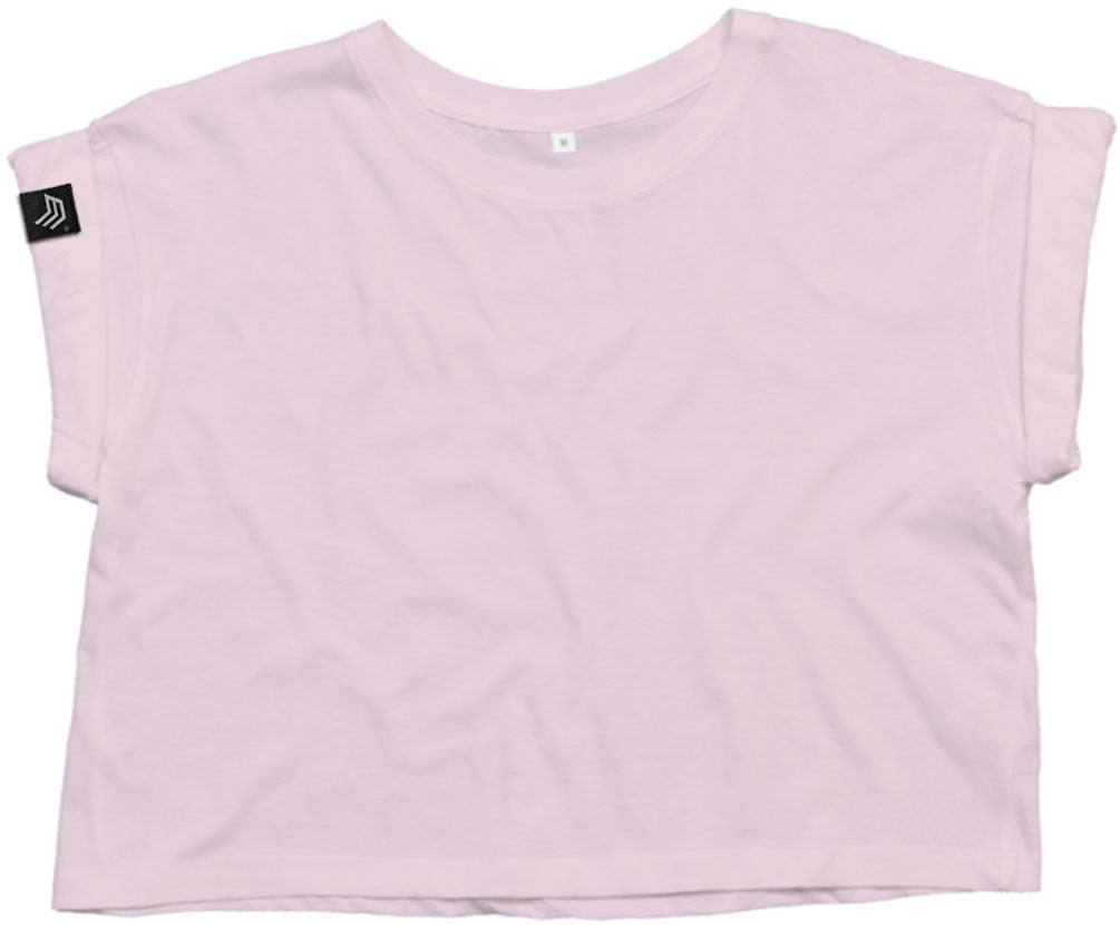 MTS M096 ― Women's Organic Cotton Crop Top T-Shirt - Soft Pink