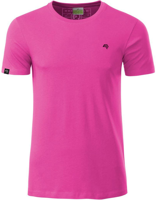 ― % ― JAN 8008 ― Herren Bio-Baumwolle T-Shirt - Rot Pink [L]