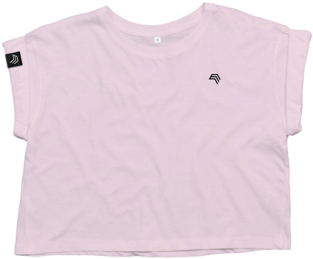 MTS M096 ― Women's Organic Cotton Crop Top T-Shirt - Soft Pink