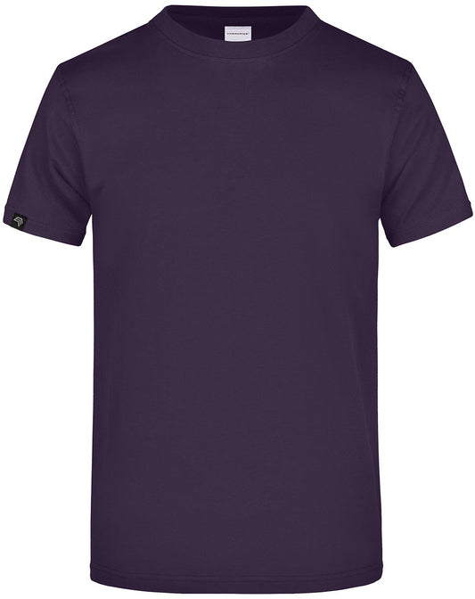 JAN 0002 ― Herren Heavy Komfort T-Shirt - Dark Lila Aubergine