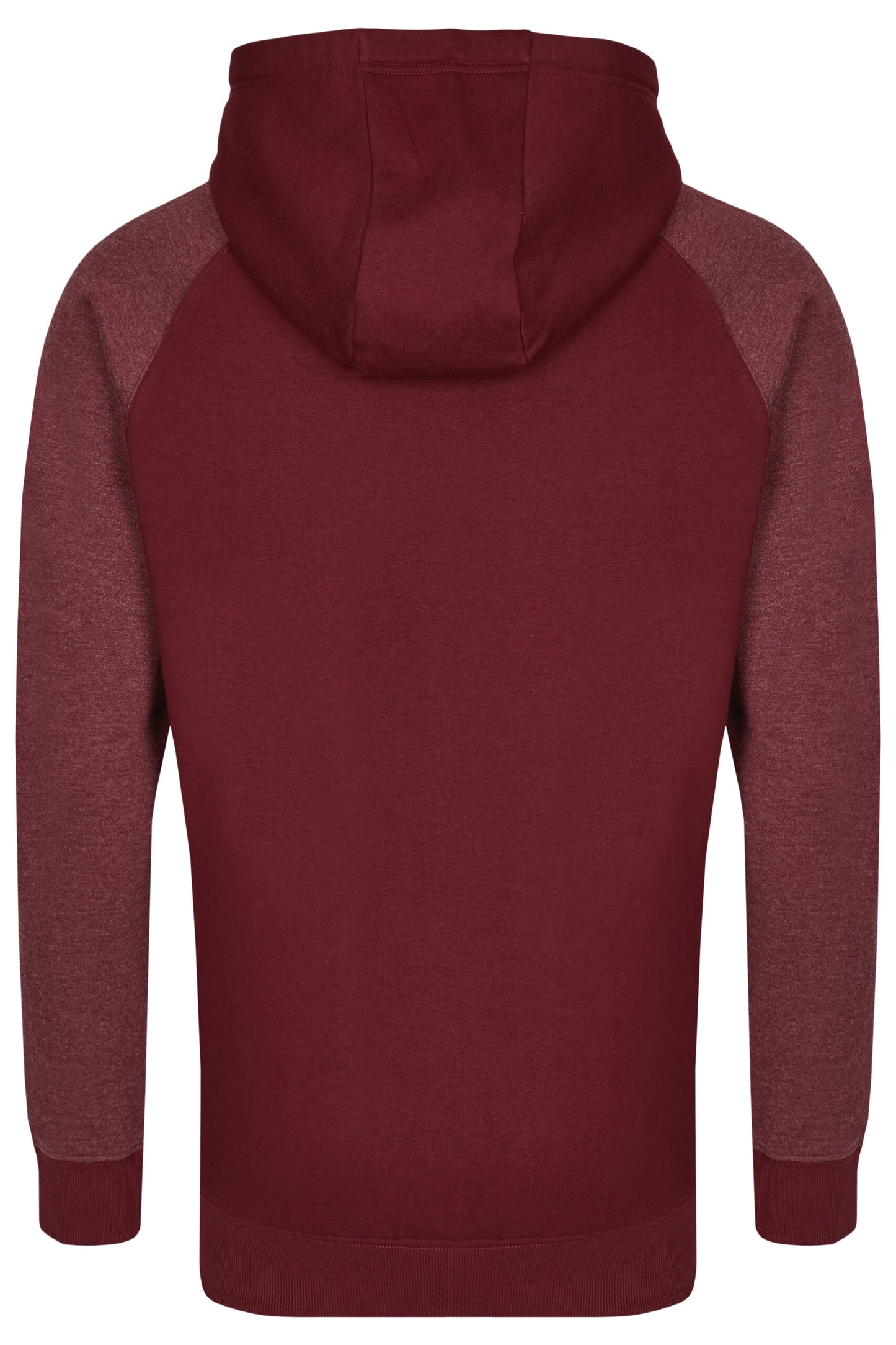 MMT 0611 ― Bi-Color No Pocket Hoodie Sweatshirt - Burgund / Rot Melange
