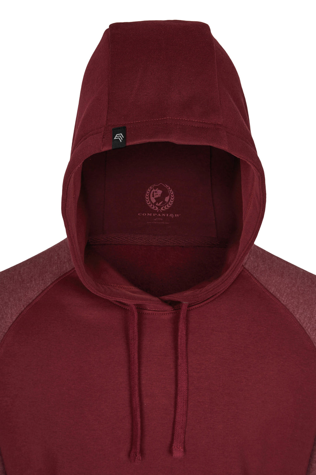 MMT 0611 ― Bi-Color No Pocket Hoodie Sweatshirt - Burgundy / Red Melange