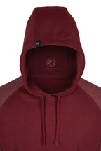 MMT 0611 ― Bi-Color No Pocket Hoodie Sweatshirt - Burgundy / Red Melange
