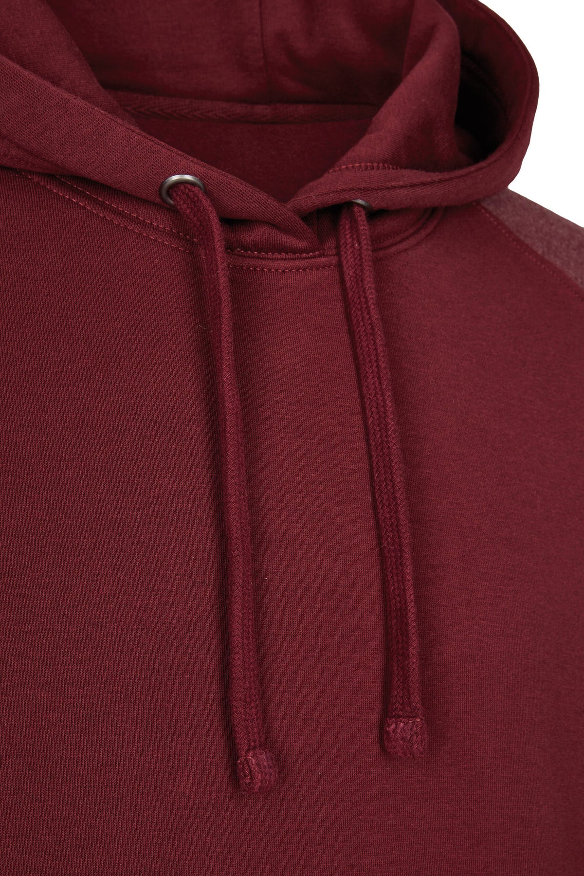 MMT 0611 ― Bi-Color No Pocket Hoodie Sweatshirt - Burgundy / Red Melange