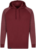 MMT 0611 ― Bi-Color No Pocket Hoodie Sweatshirt - Burgundy / Red Melange