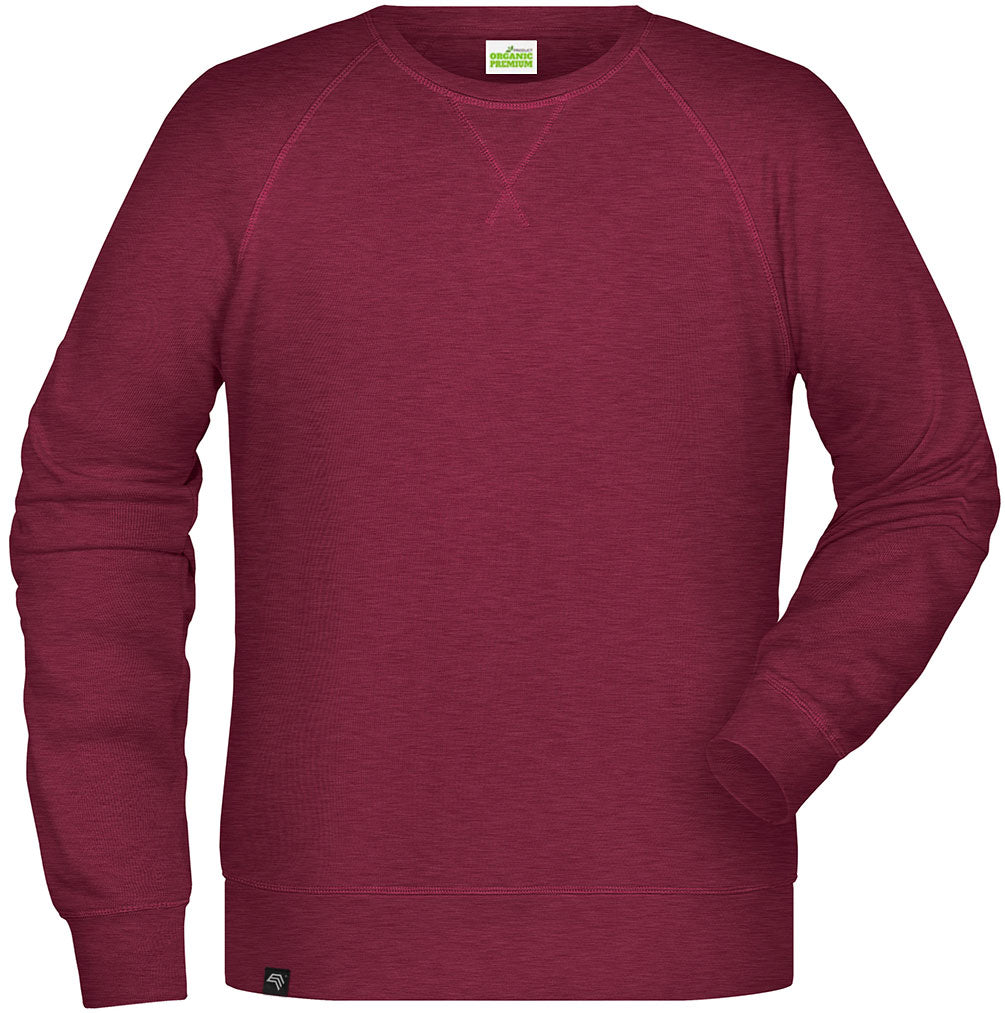 ― % ― JAN 8022 ― Bio-Baumwolle Sweatshirt - Rot Burgund Melange [3XL]