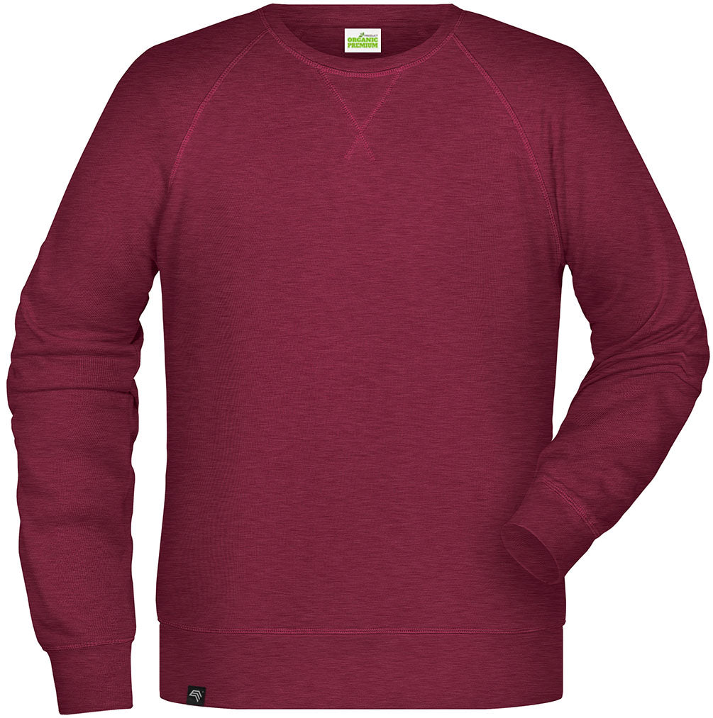 ― % ― JAN 8022 ― Bio-Baumwolle Sweatshirt - Rot Burgund Melange / 3XL