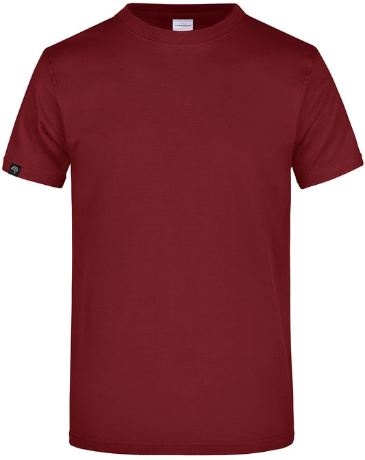 JAN 0002 ― Herren Heavy Komfort T-Shirt - Wine Rot