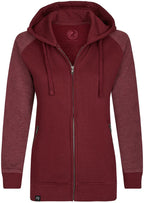 MMT 0720 ― Women's Bi-Color Hooded Jacket - Burgundy Red / Heather
