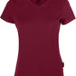 RMH 0202 ― Damen Luxury Bio-Baumwolle V-Neck T-Shirt - Rot Braun Bordeaux