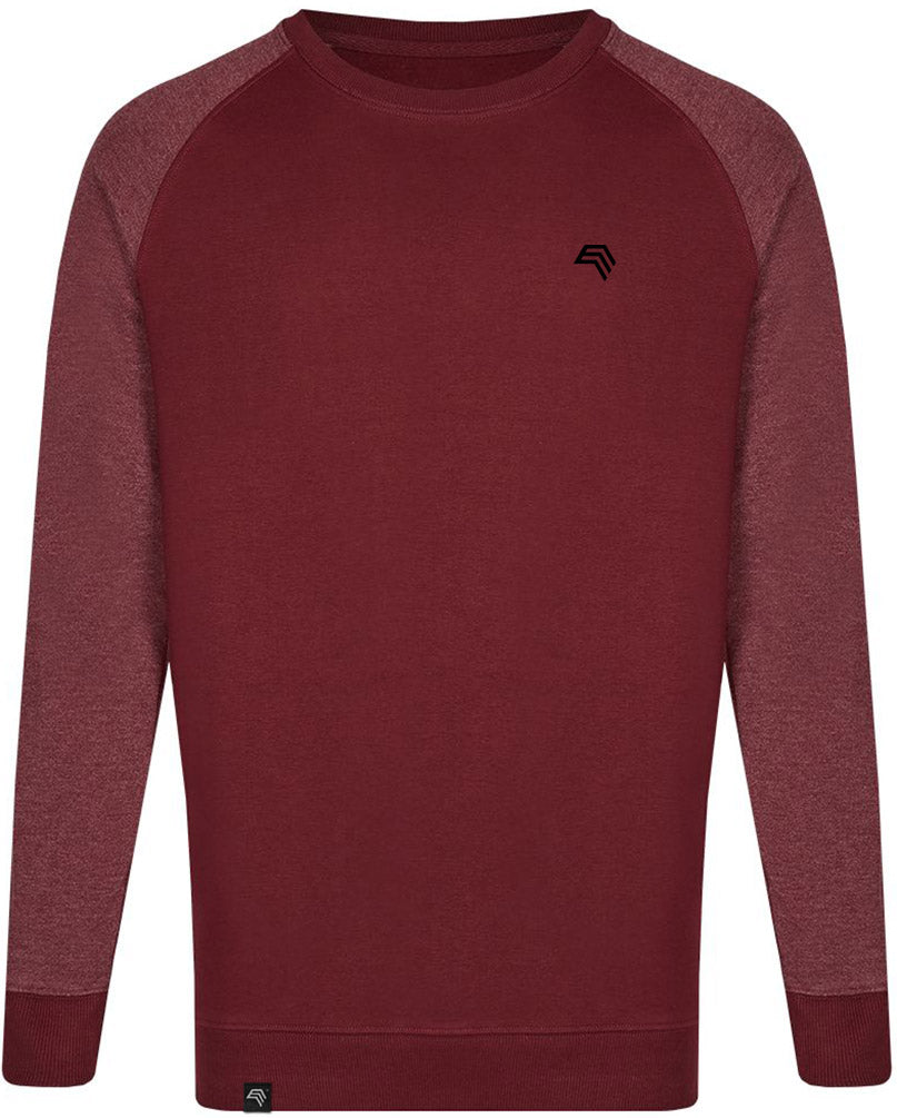 MMT 0510 ― Bi-Color Raglan Sweatshirt - Burgund Rot / Melange