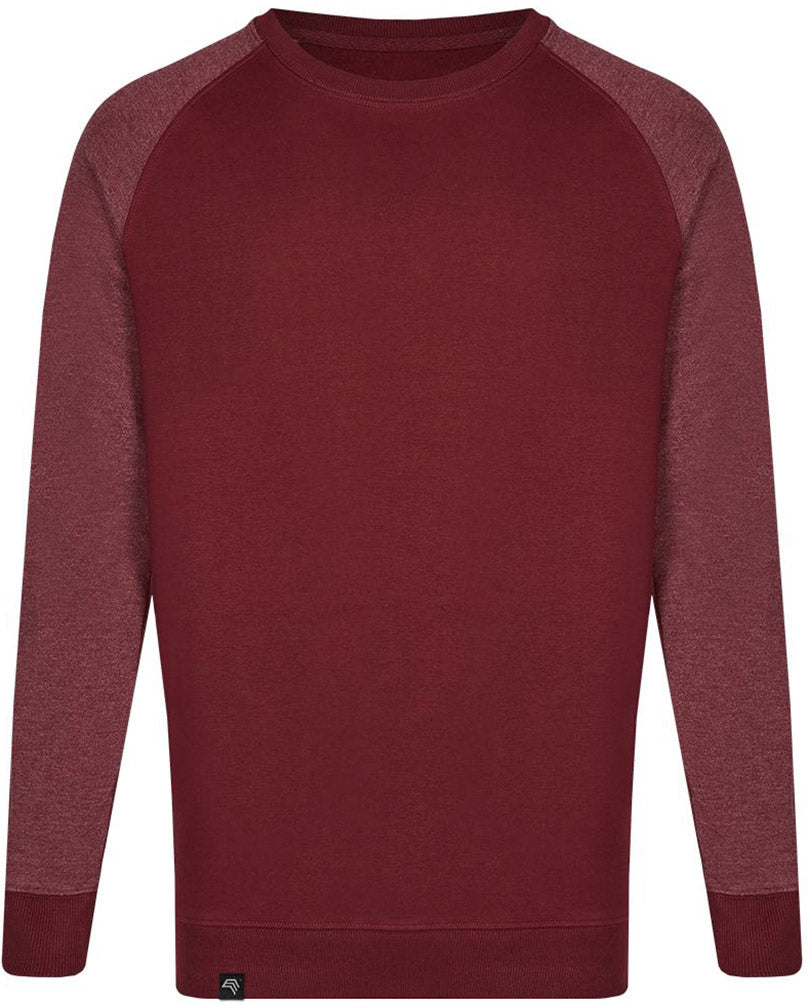 MMT 0510 ― Bi-Color Raglan Sweatshirt - Burgund Rot / Melange
