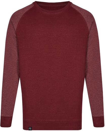 MMT 0510 ― Bi-Color Raglan Sweatshirt - Burgund Rot / Melange