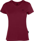 ― % ― RMH 0202 ― Damen Luxury Bio-Baumwolle V-Neck T-Shirt - Burgund Rot / 4XL
