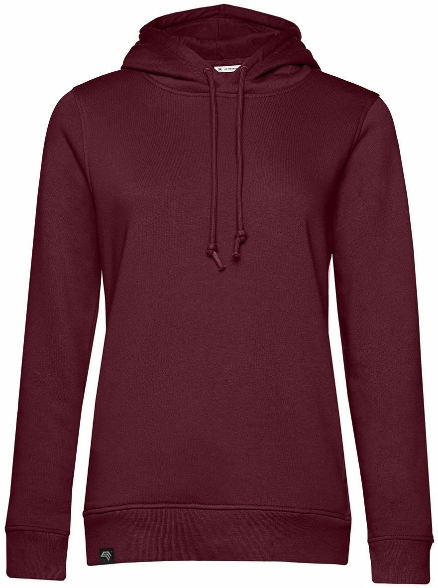 BAC W34B ― Soft Women's Organic Cotton Hoodie - Burgundy Brown Bordeaux Red