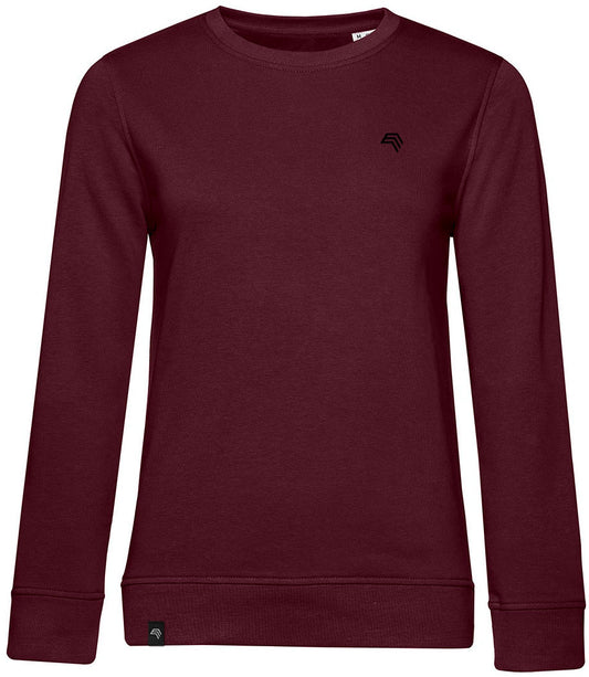 BAC W32B ― Weiches Damen Bio-Baumwolle Sweatshirt - Burgundy Braun Rot