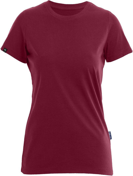 RMH 0201 ― Damen Luxury Bio-Baumwolle T-Shirt - Rot Bordeaux