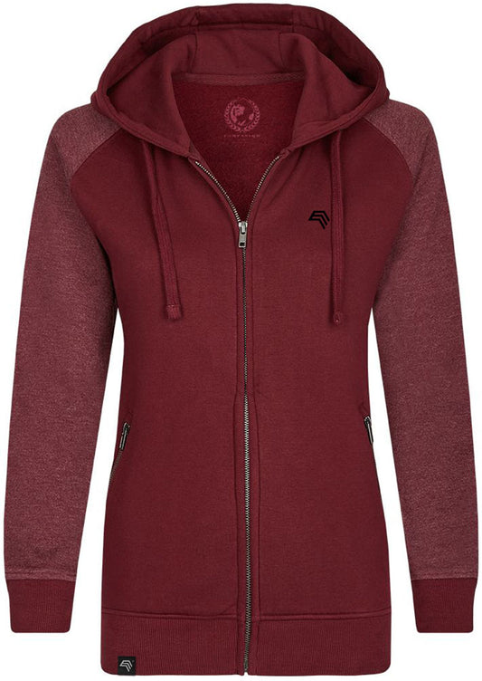 MMT 0720 ― Damen Bi-Color Hooded Jacket - Burgund Rot / Melange