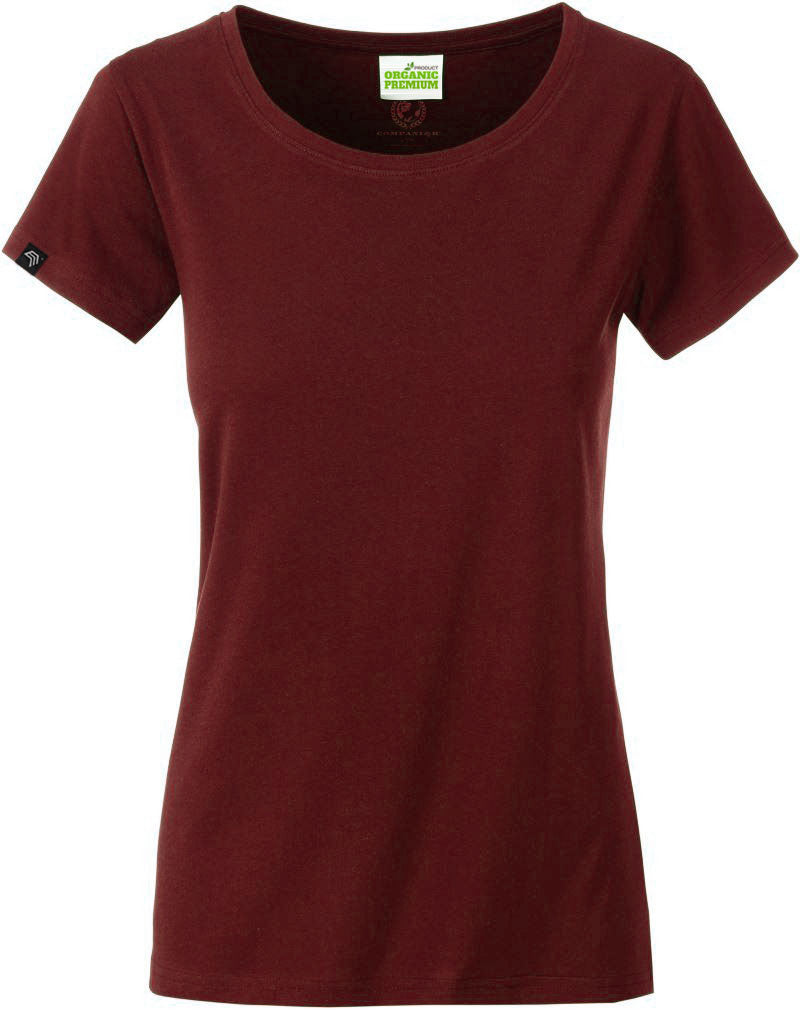 JAN 8007 ― Damen Bio-Baumwolle T-Shirt - Braun Wein Rot
