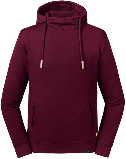 ― % ― RLL 209M ― Bio-Baumwolle High Collar Hoodie Sweatshirt - Rot Burgund [3XL]