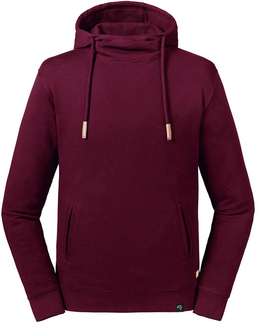 ― % ― RLL 209M/ ― Organic Cotton High Collar Hoodie Sweatshirt - Red Burgundy [3XL]