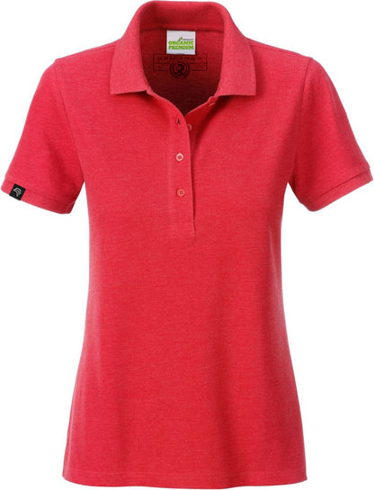JAN 8009 ― Damen Bio-Baumwolle Polo Shirt - Carmine Rot Melange