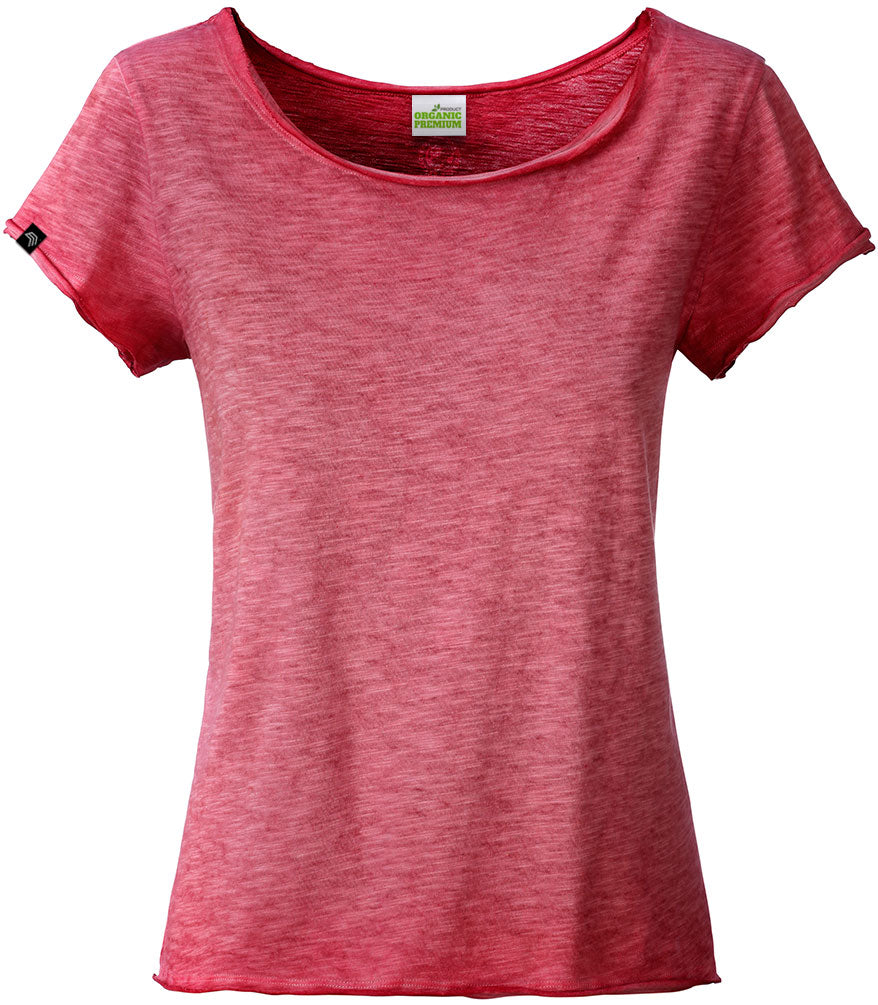 JAN 8015 ― Damen Bio-Baumwolle Flammgarn T-Shirt - Chili Rot