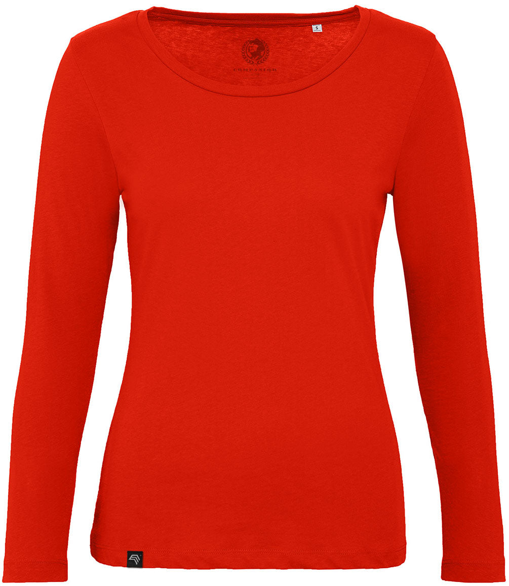 ― % ― BAC TW071 ― Damen Bio-Baumwolle Longsleeve T-Shirt - Rot / 2XL