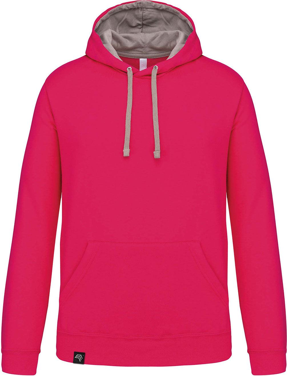 KRB K446 ― Bi-Color Hoodie Sweatshirt - Rot Pink / Grau