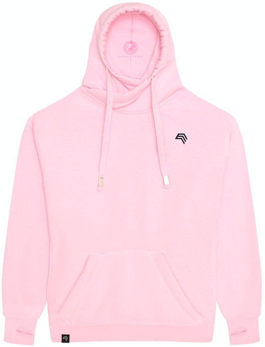 JDS 0021 ― Cross Neck Überkreuz Hoodie - Baby Pink