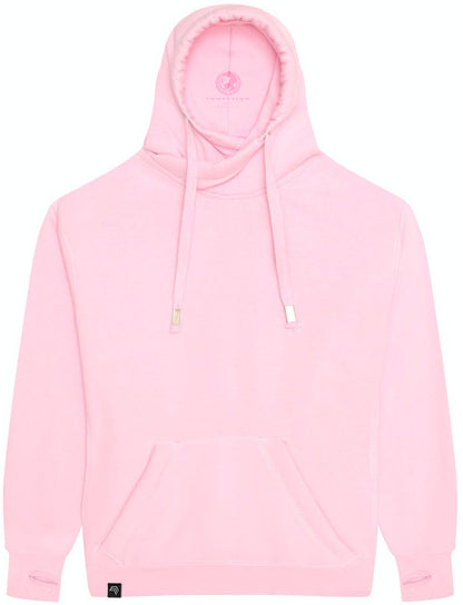 JDS 0021 ― Cross Neck Überkreuz Hoodie - Baby Pink