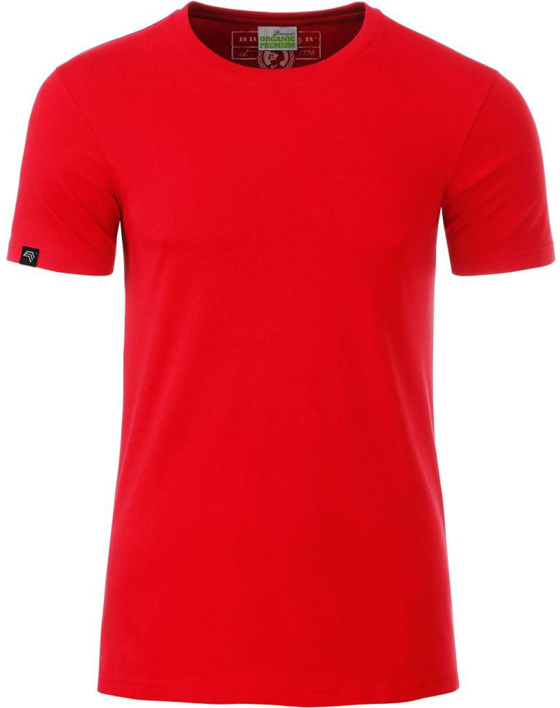 ― % ― JAN 8008 ― Herren Bio-Baumwolle T-Shirt - Tomato Rot / M