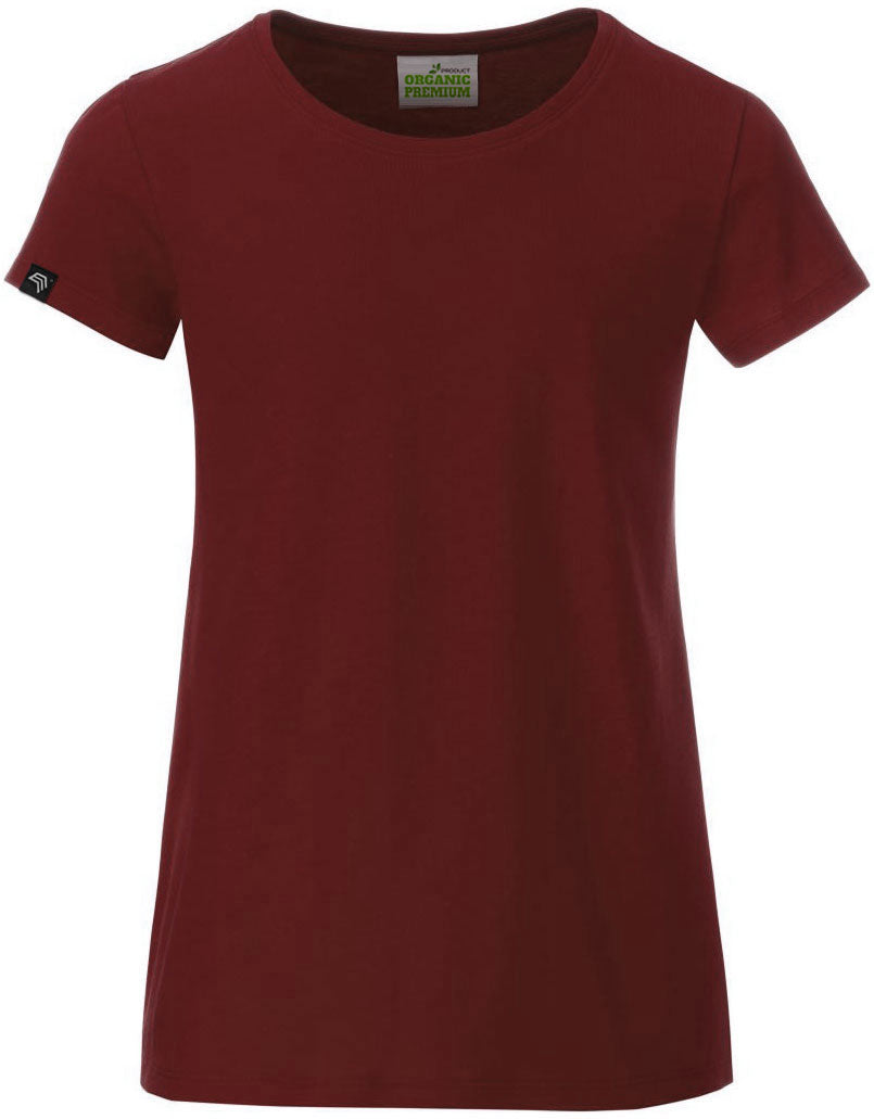 JAN 8007G ― Children/Girls Organic Cotton T-Shirt - Burgundy Wine Red